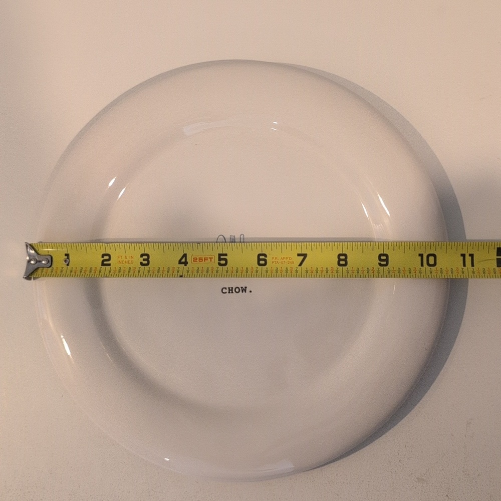 Rae Dunn "CHOW" Icon Ceramic Off White Dinner Plate 2018 Collection - Picture 9 of 10
